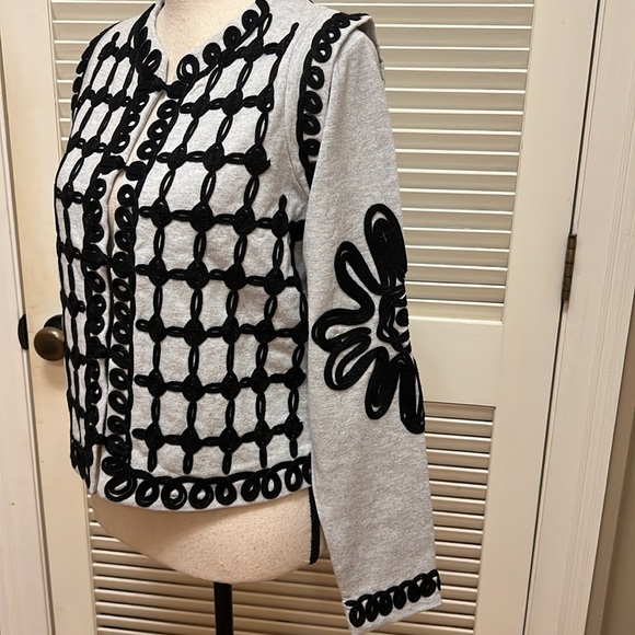 NIC+ZOE Romantic Soutache Knit Jacket in Grey Multi, Size Medium, NWT - Picture 10 of 17